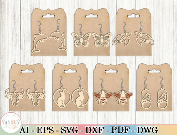 Animal Earrings Laser Cut SVG Bundle