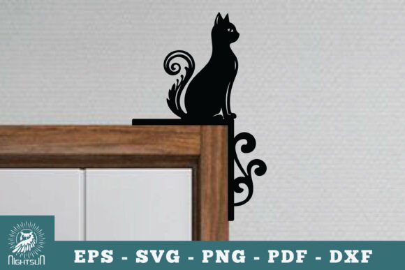 Cat Door Corner Lasercut SVG 1