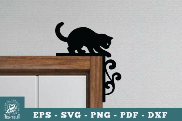 Cat Door Corner Lasercut SVG 6