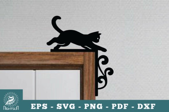 Cat Door Corner Lasercut SVG 7