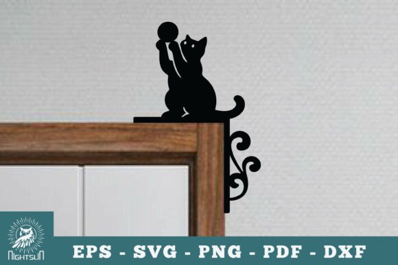 Cat Door Corner Lasercut SVG 9