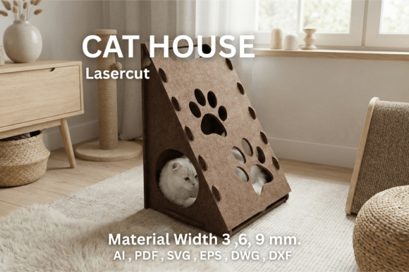 Cat House Laser Cut File SVG