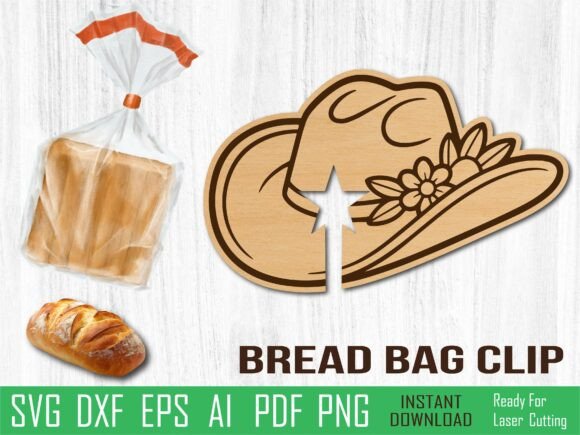Cowboy Hat Bread Clip, Cat Laser Cut Svg