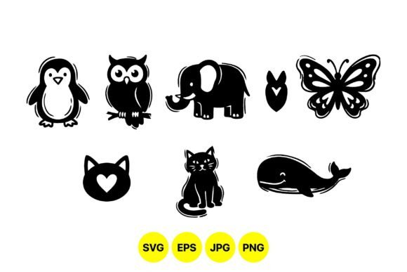 Cute Animal Silhouette Icons