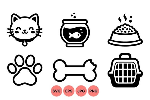 Cute Pet Icon Clipart Pack