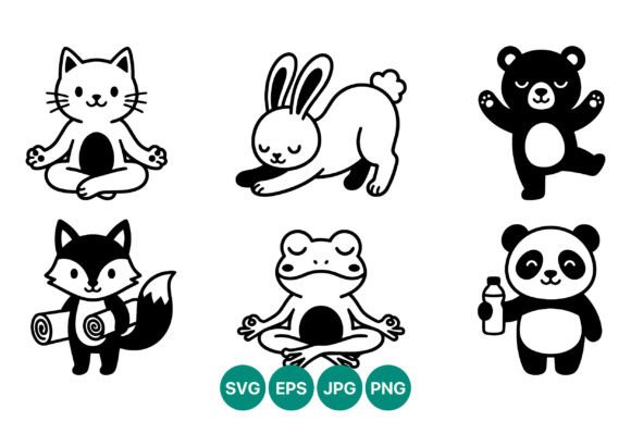 Cute Yoga Animals Set