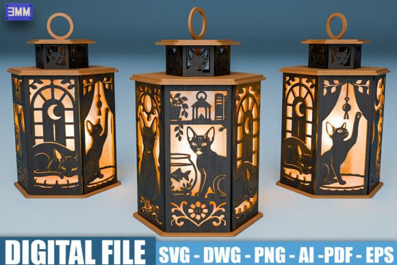 Sphynx Cat Lantern SVG