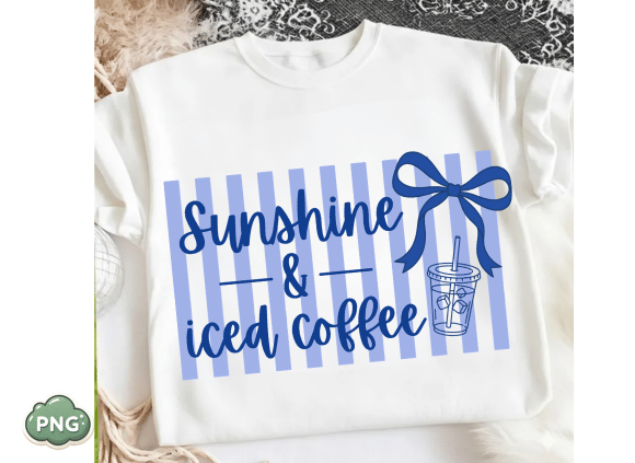 Sunshine Iced Coffee PNG, Retro Summer